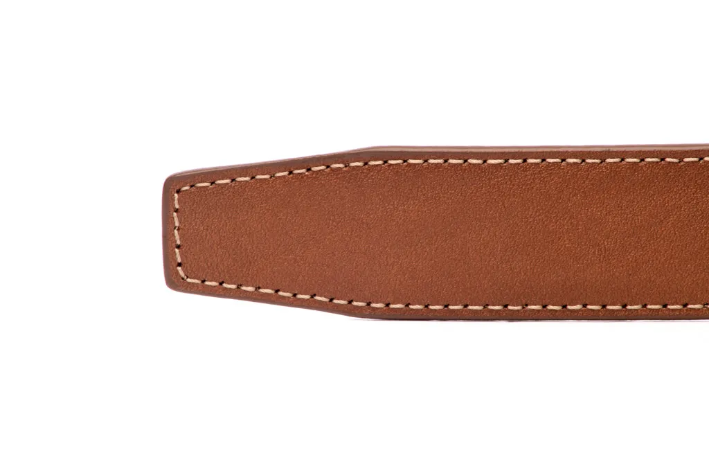 1.25" Light Brown Vegetable Tanned Leather Strap