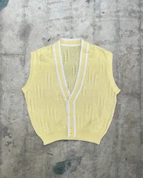 90s Italian Vintage Yellow Knitted Vest - 12