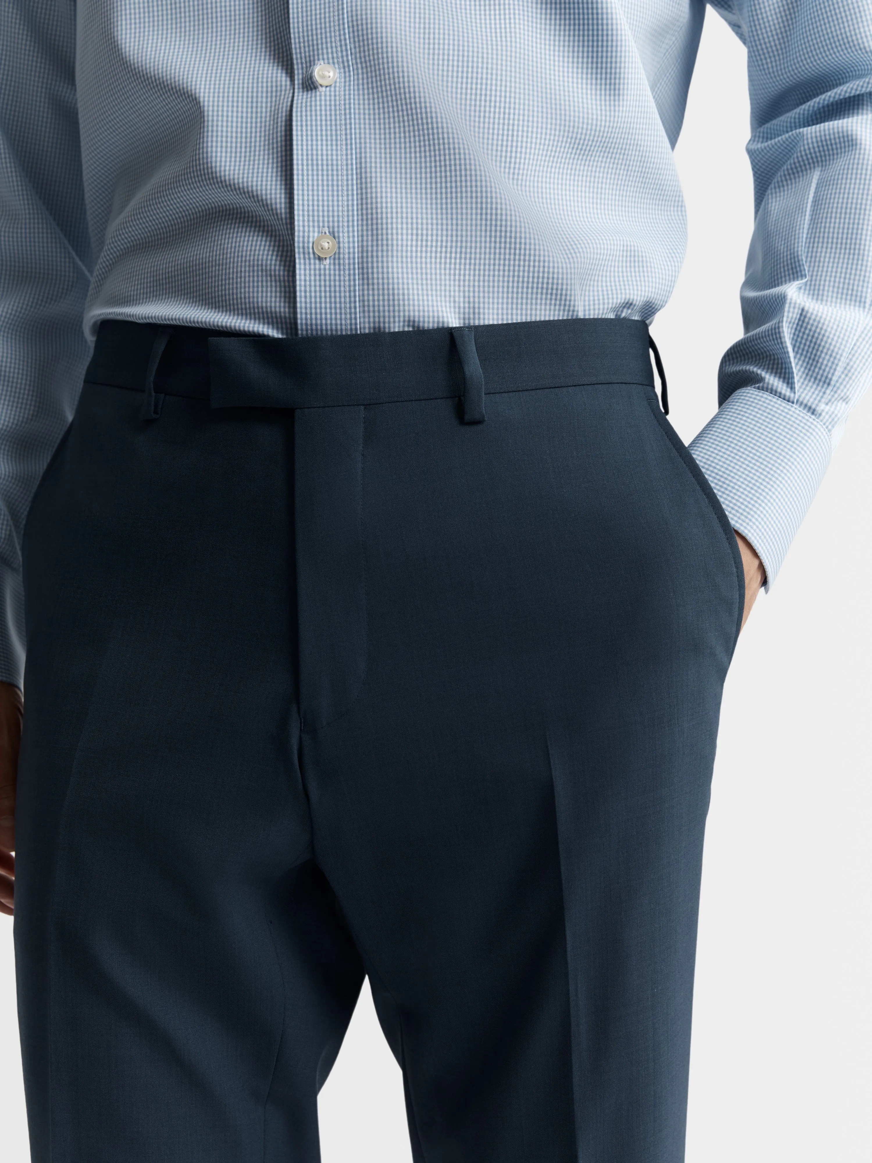 Adam Polywool Slim Denim Suit Trouser