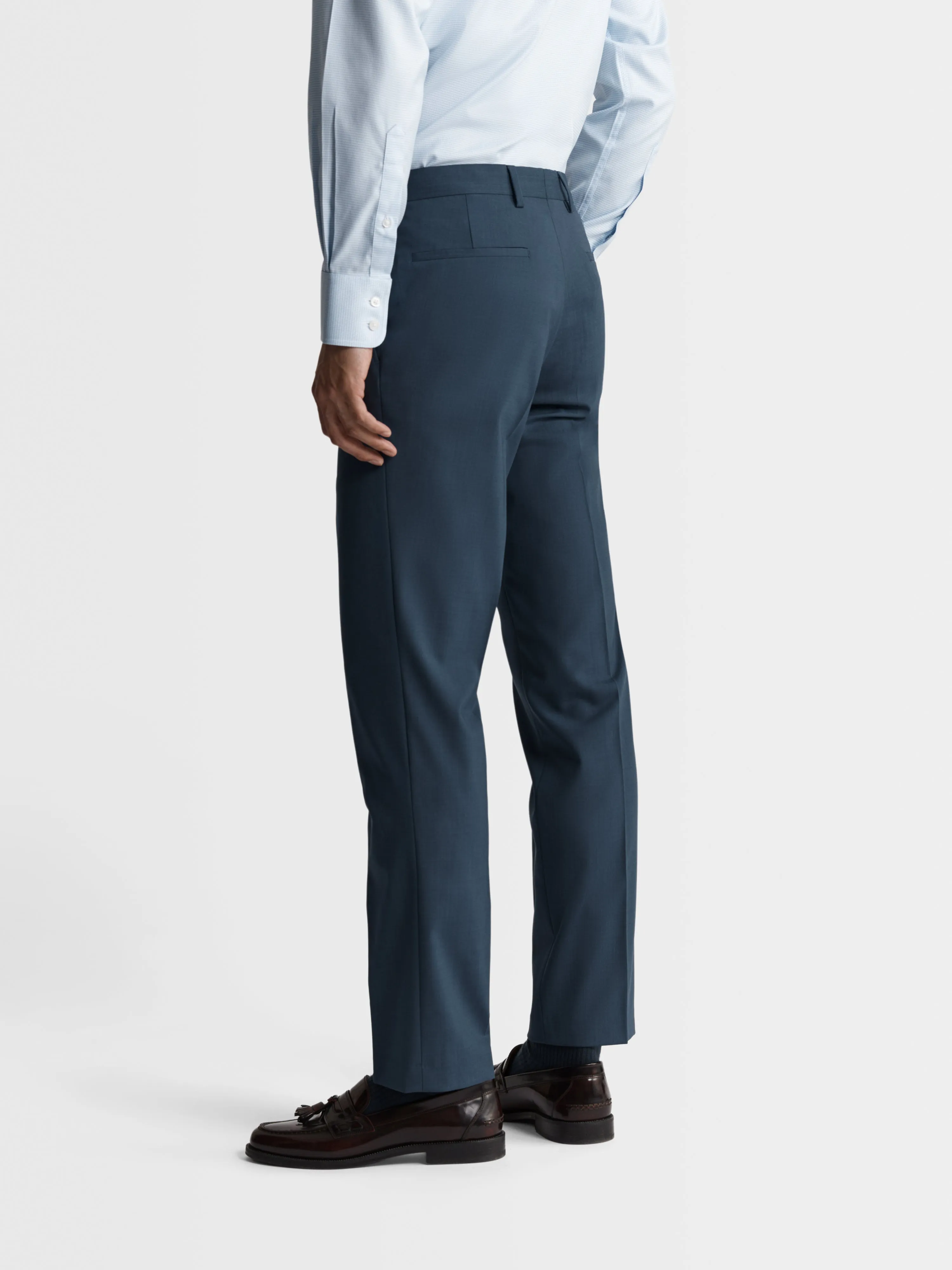 Adam Polywool Slim Denim Suit Trouser