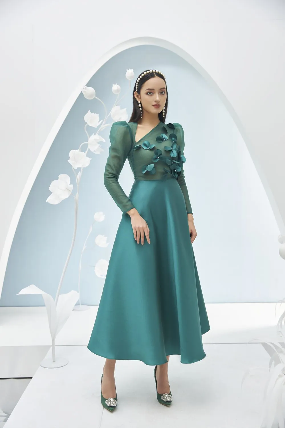 Adelaide Diagonal Neck Dress