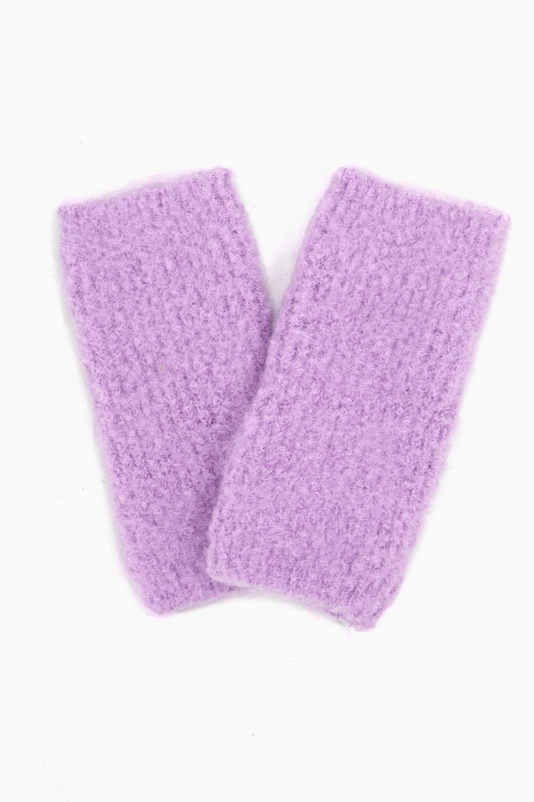 Alexa Textured Wrist Warmers - Lilac, Knitted