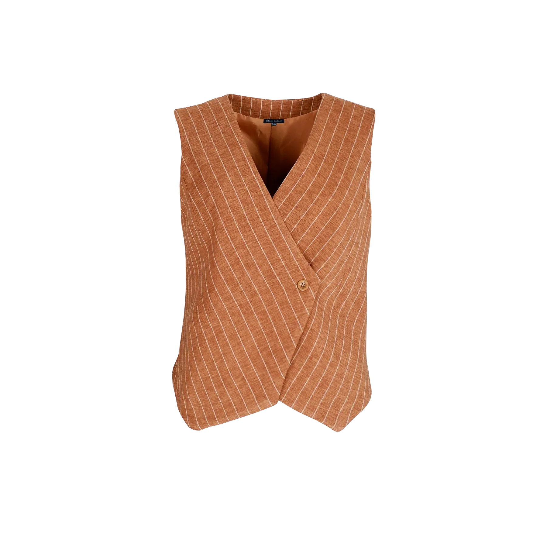 Black Colour BCChicago Vest Camel Stripe