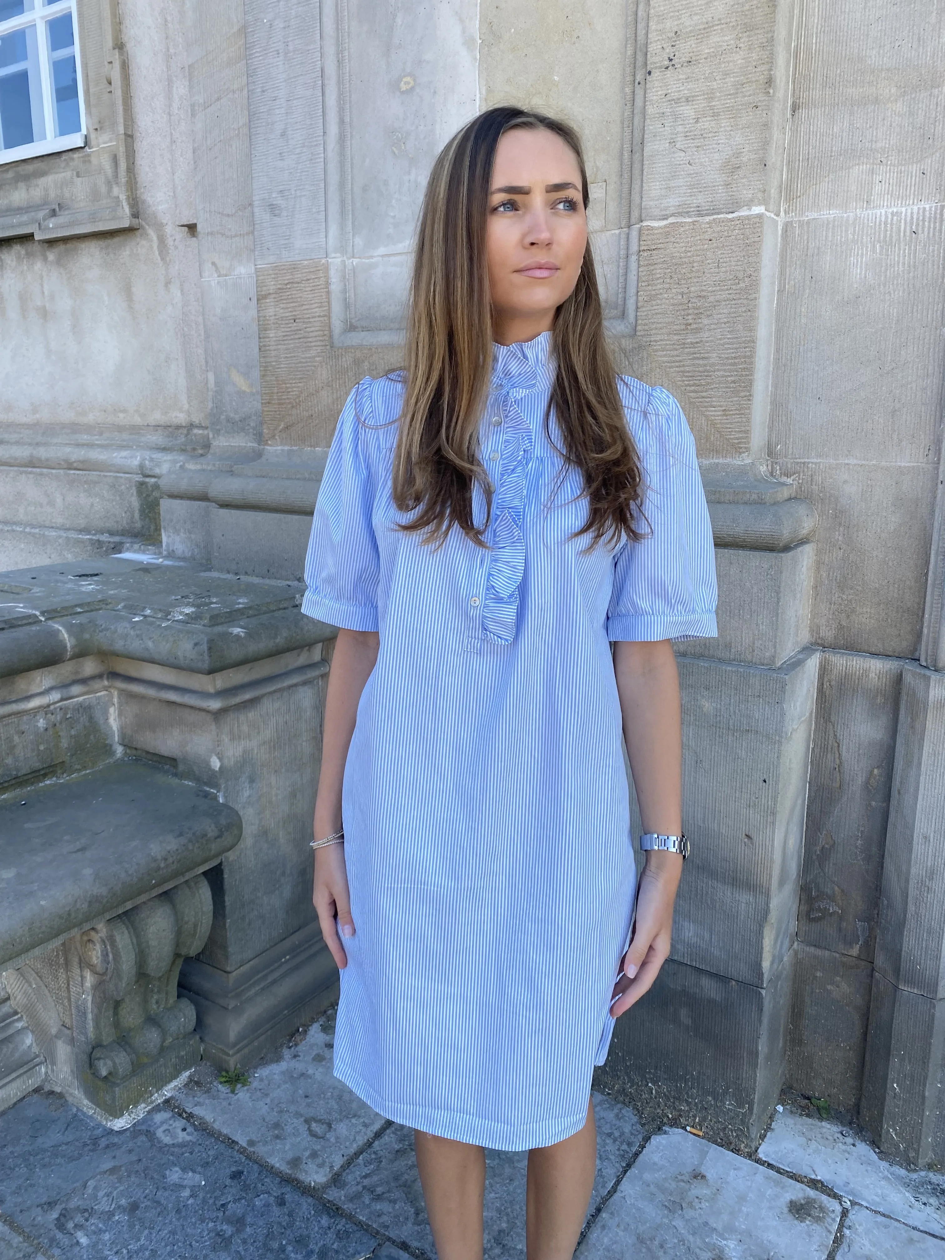 Continue Arianna SS dress blue stripe
