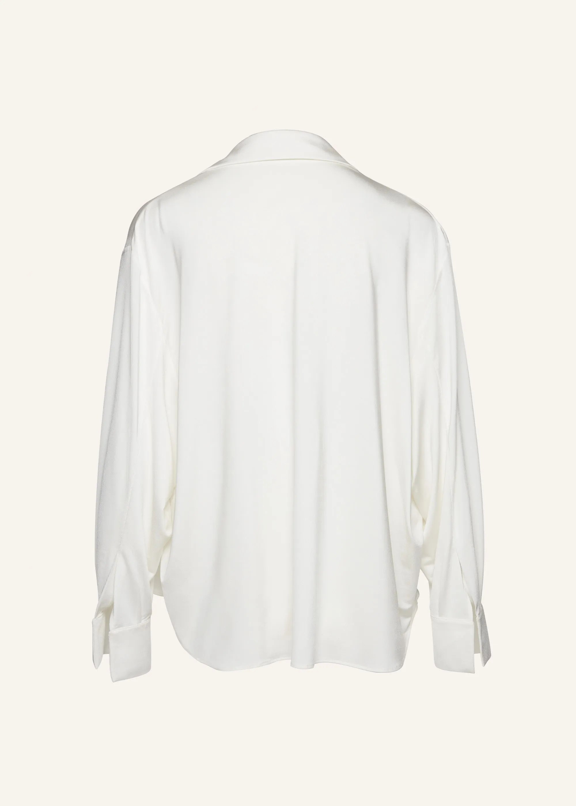 Draped jersey blouse in cream