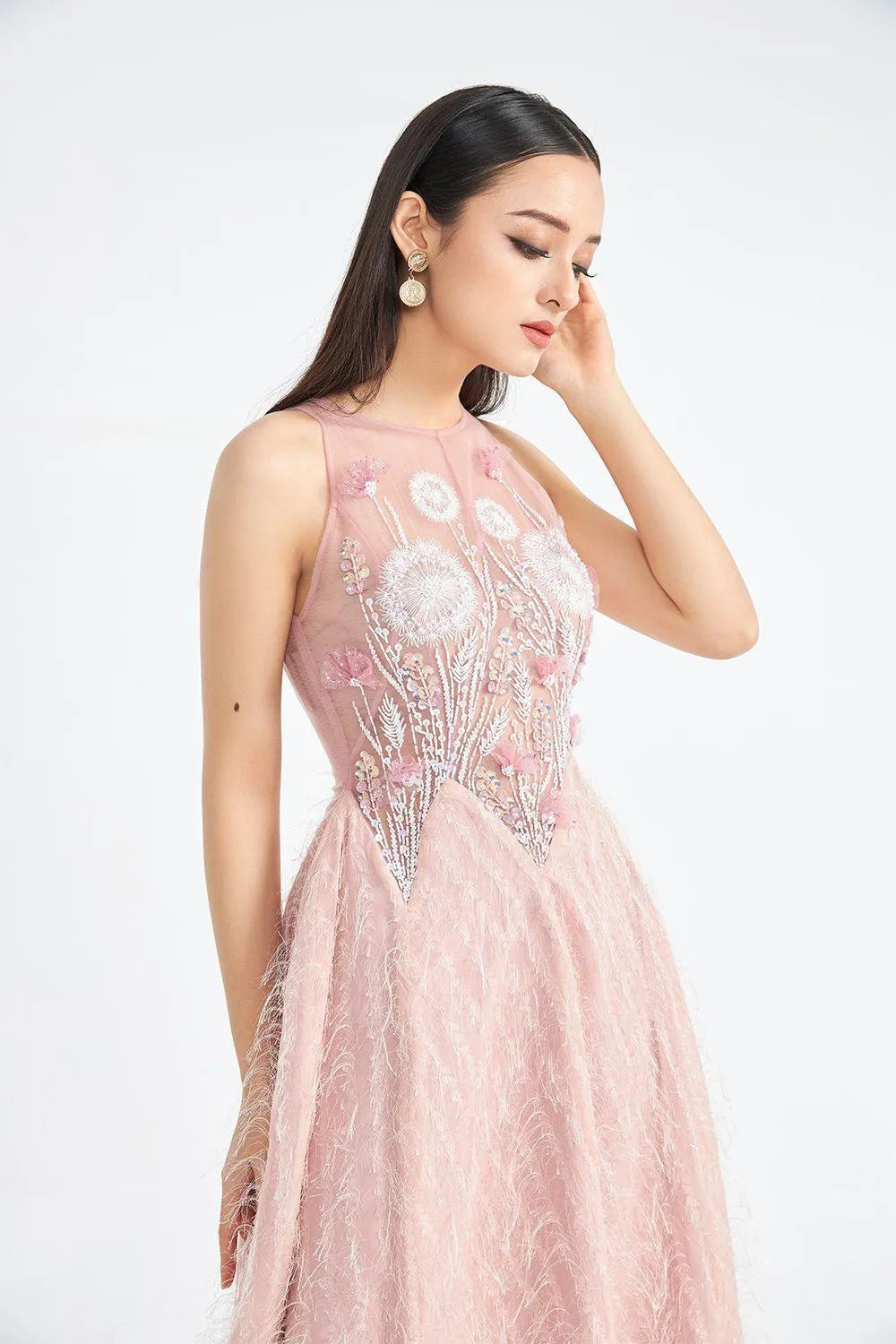 Edna Fit and Flare Sleeveless Woven Midi Dress