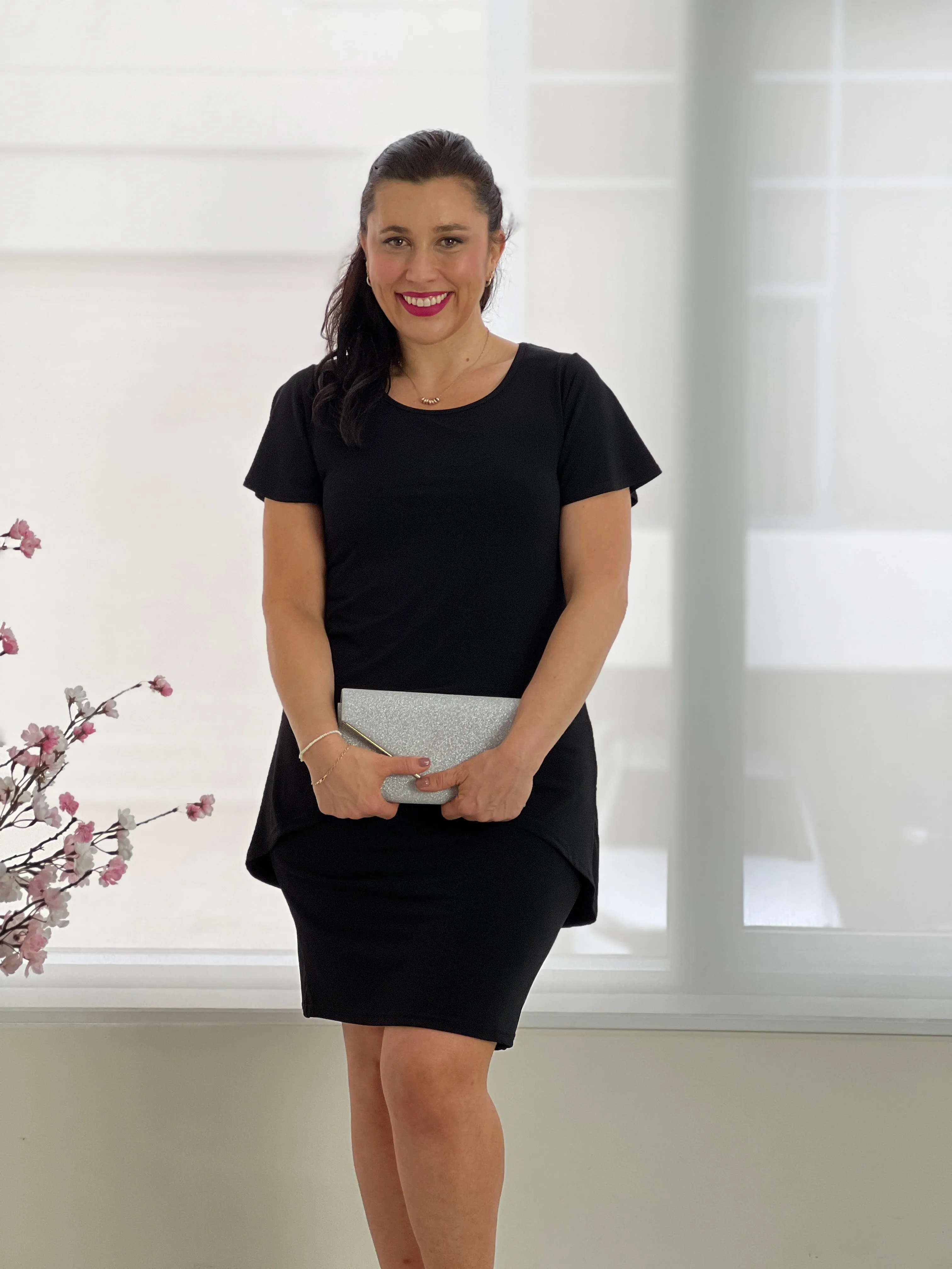 Fallon Black Layered Dress