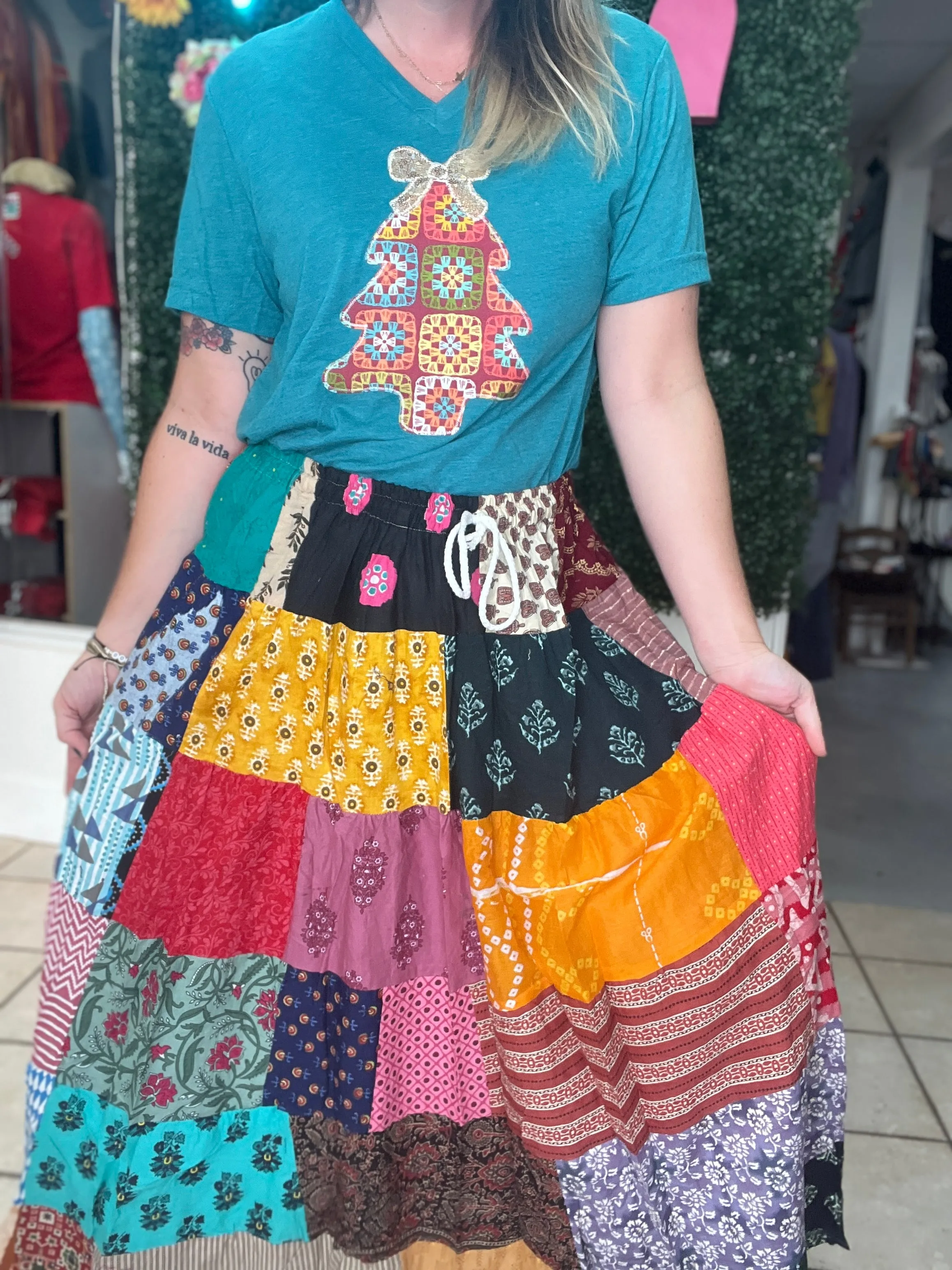 Festive Granny Square Tree Tee