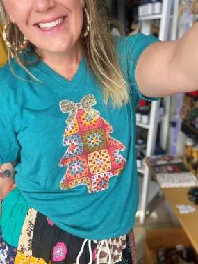 Festive Granny Square Tree Tee