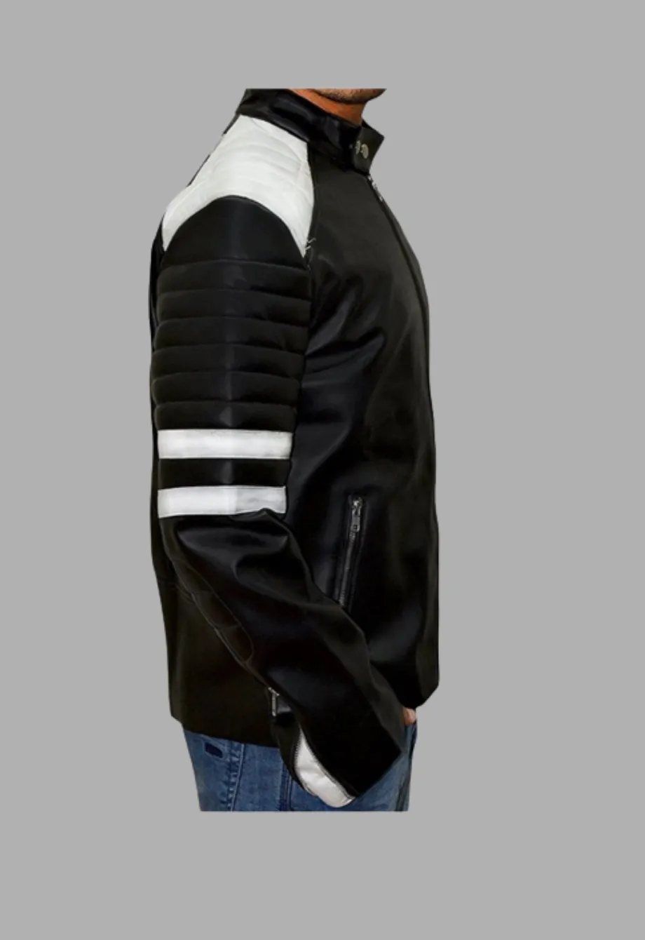 Fight Club Hybrid Mayhem Tyler Durden Brad Pitt Leather Jacket