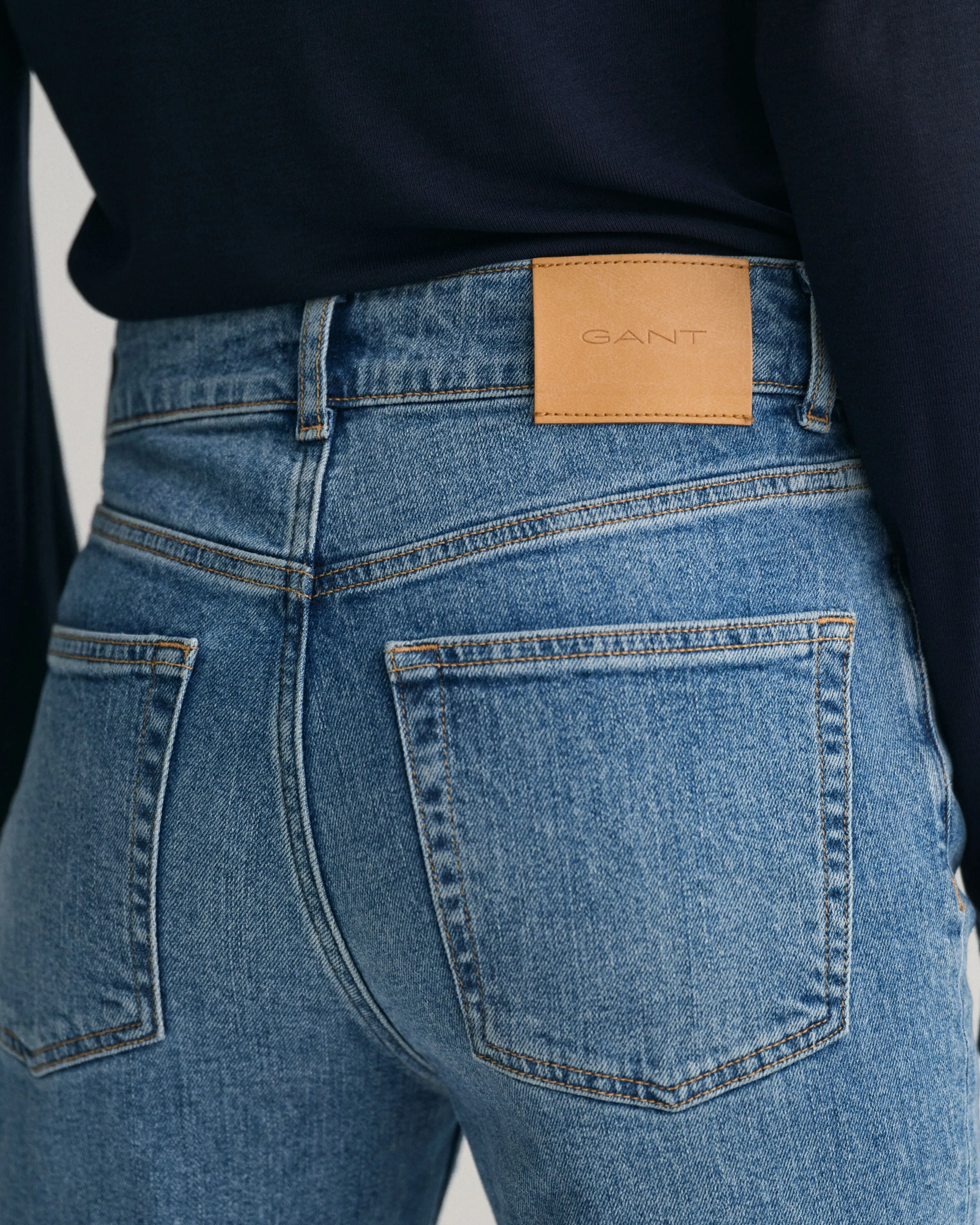 GANT Flare Jeans in Light Blue Worn Denim Wash 4100184