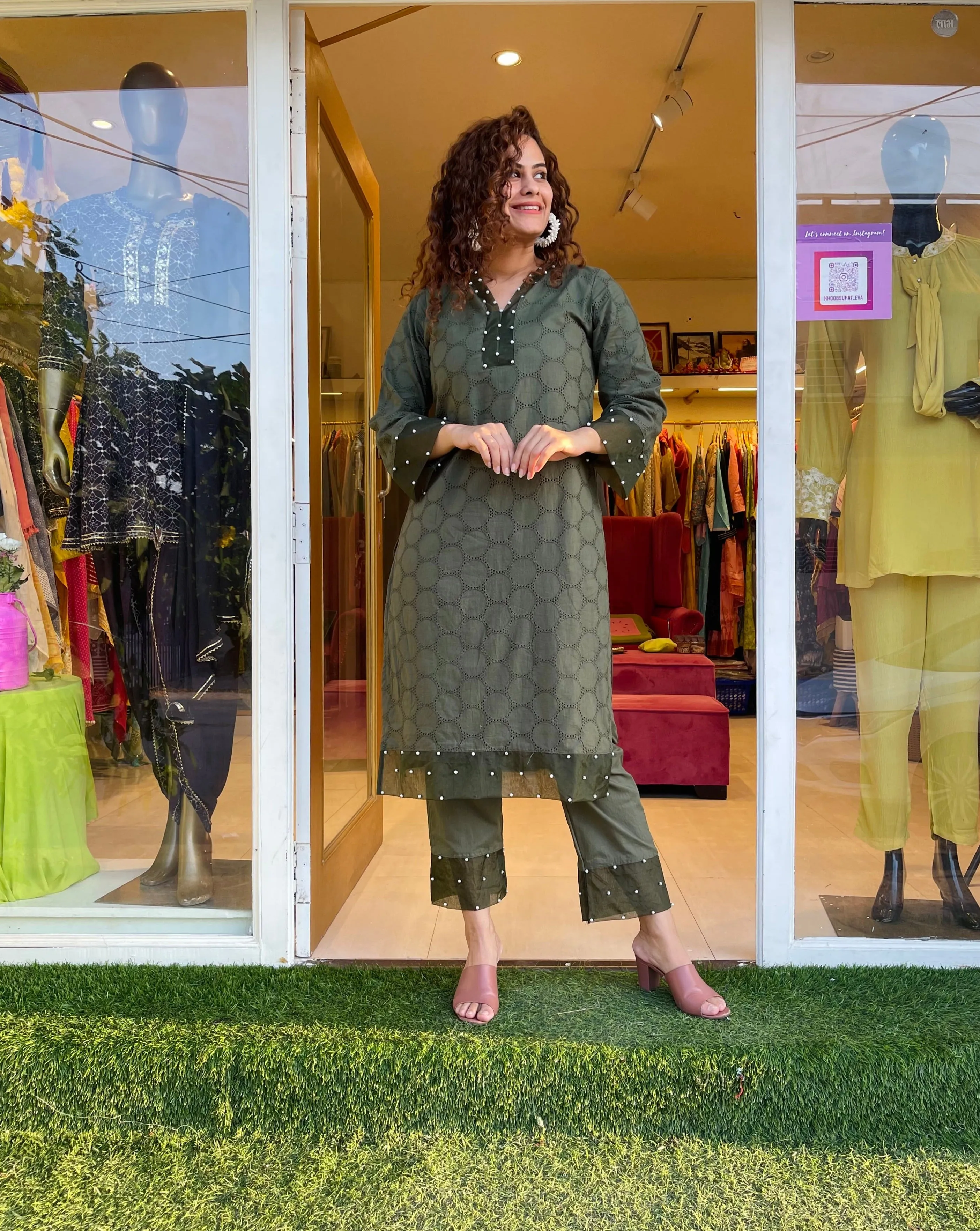GRACE GREEN KURTA SET