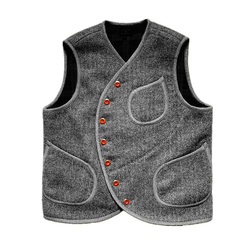 Herringbone Wool Steampunk Vest