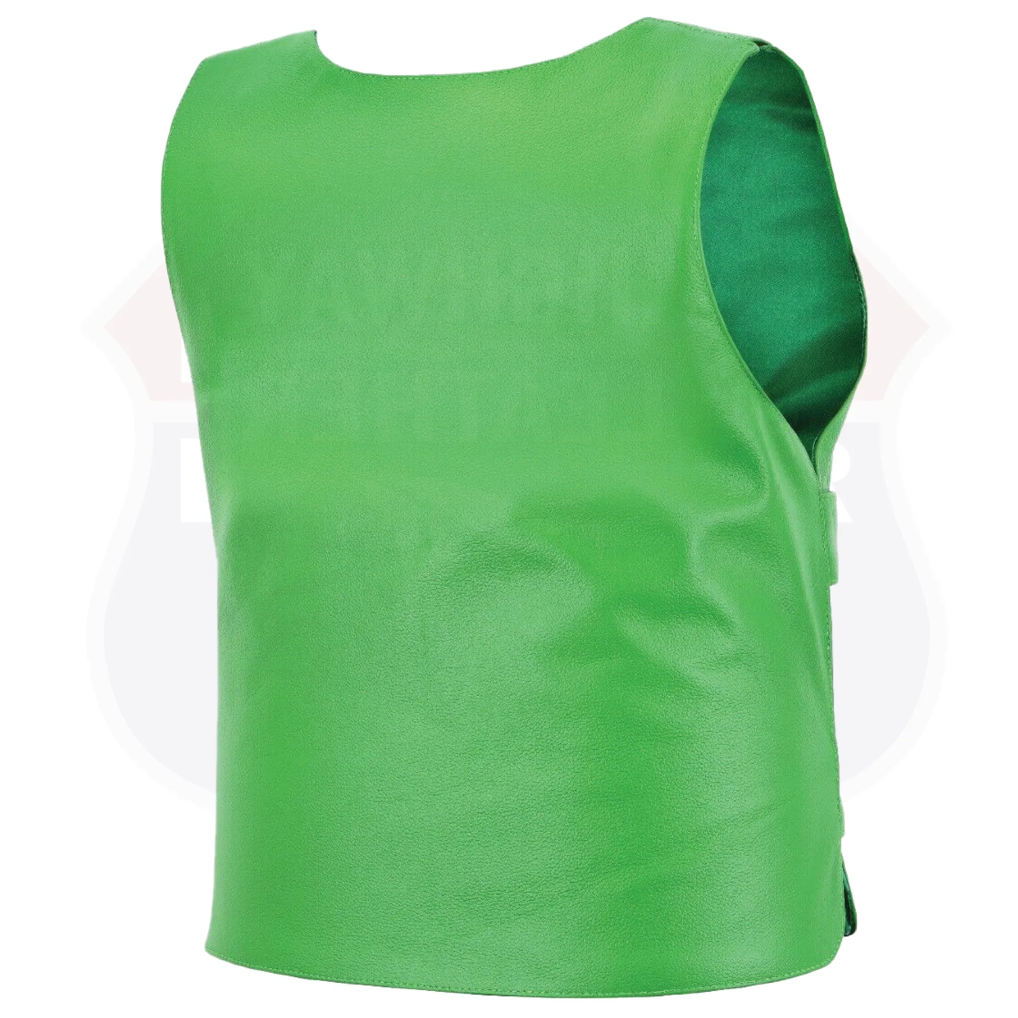 HL14945Green  WOMEN Bulletproof Style Leather vest designs for Bikers Clubs
