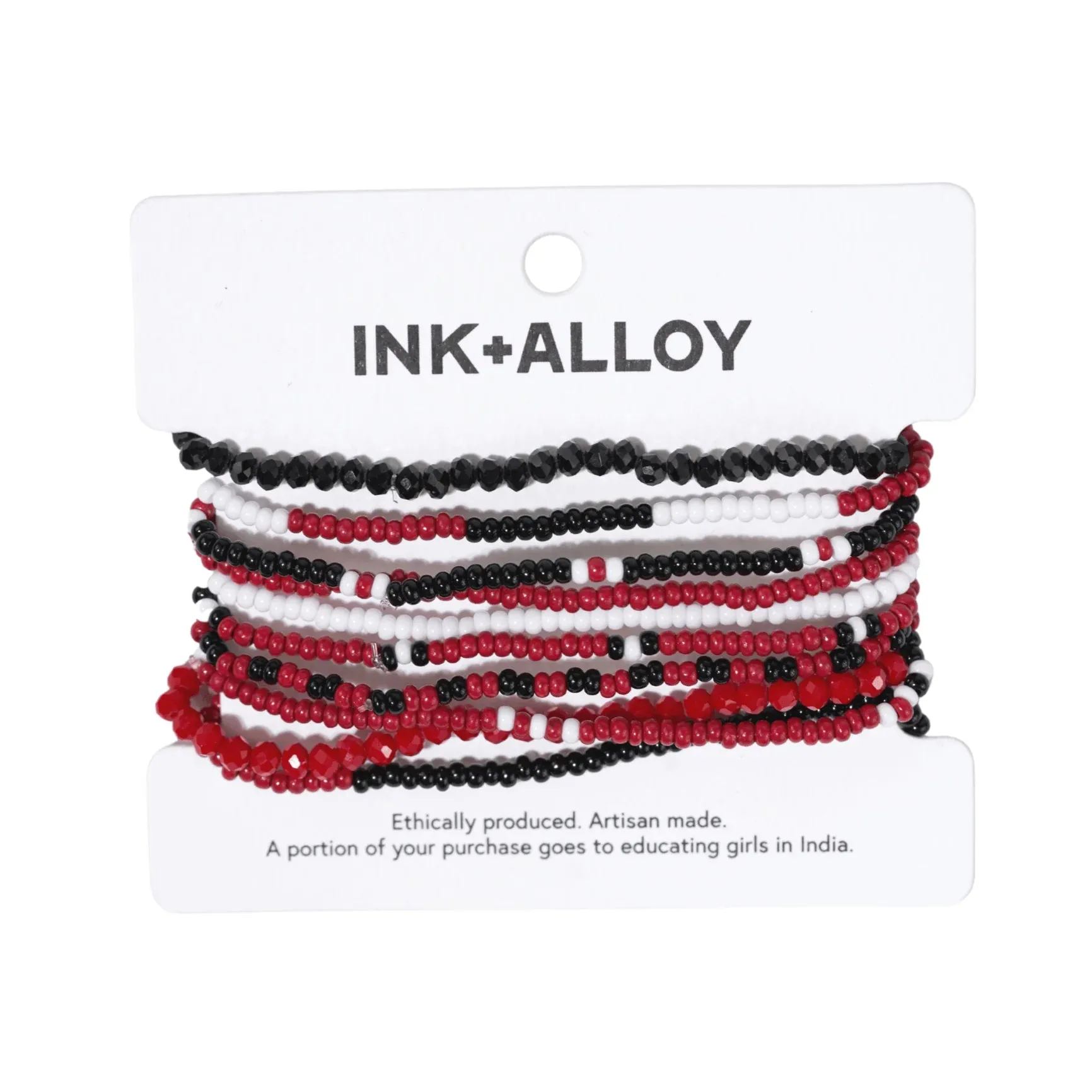 Ink   Alloy IA SBBR0900 Sage beaded 10 strand stretch bracelets