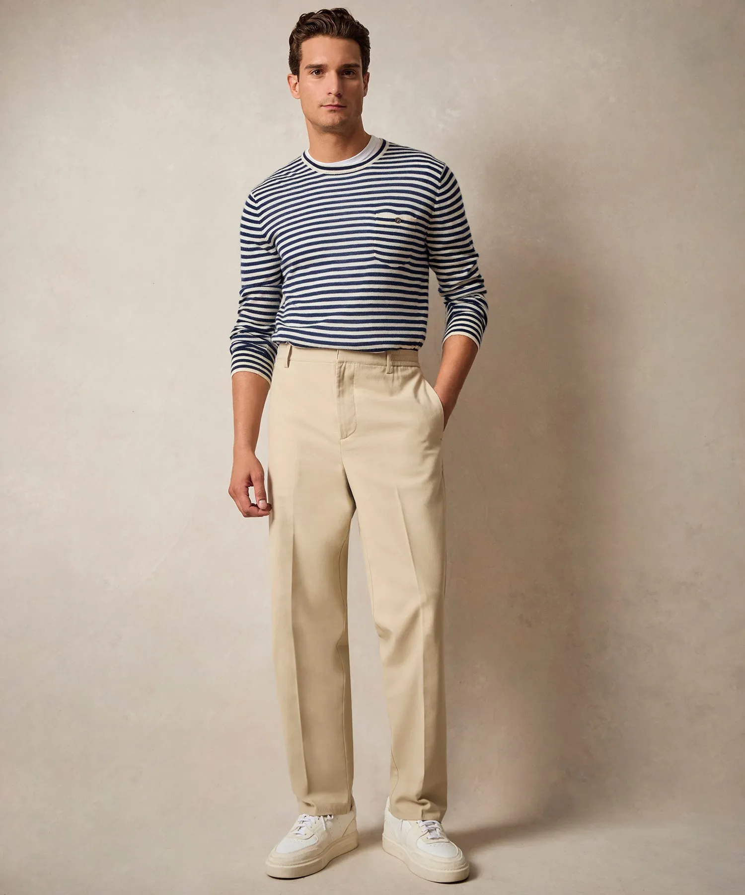 Italian Cotton Gramercy Trouser in Sand