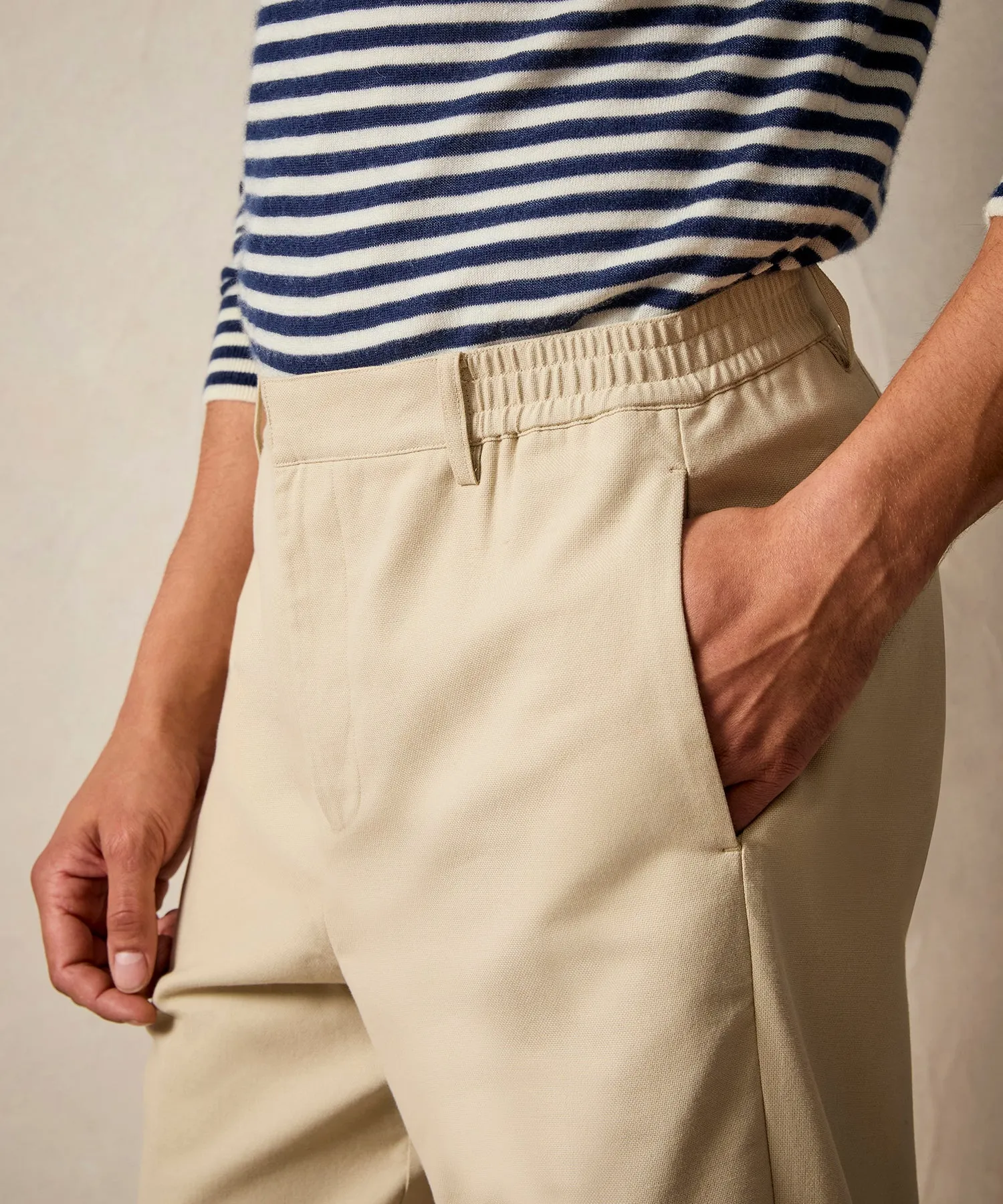 Italian Cotton Gramercy Trouser in Sand