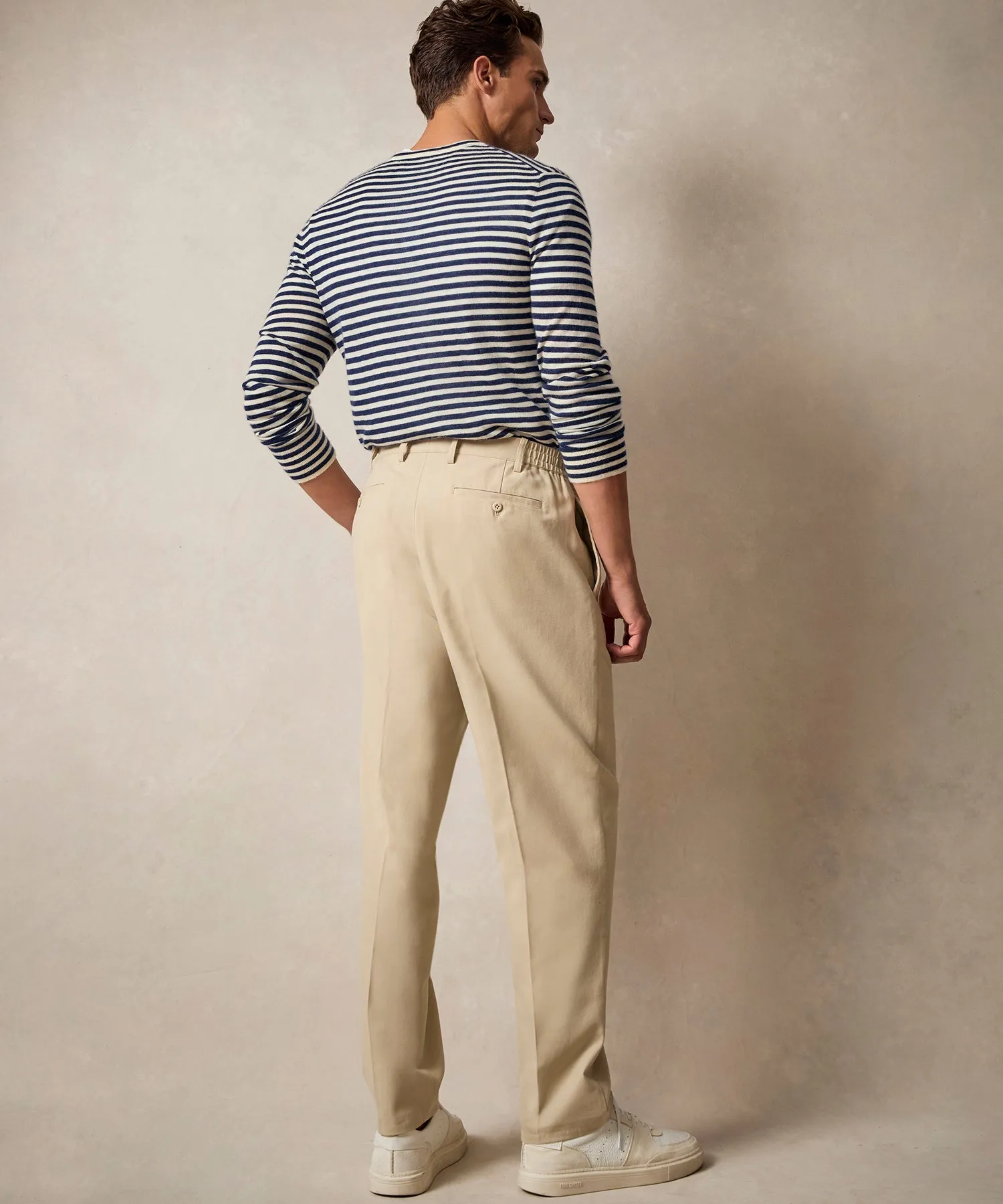 Italian Cotton Gramercy Trouser in Sand