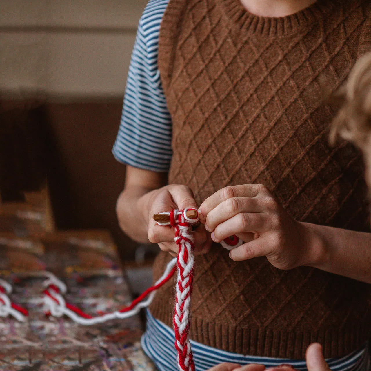Jacquard Knit Vest - 100% Lambswool - Hazel and Blue (2-12y )