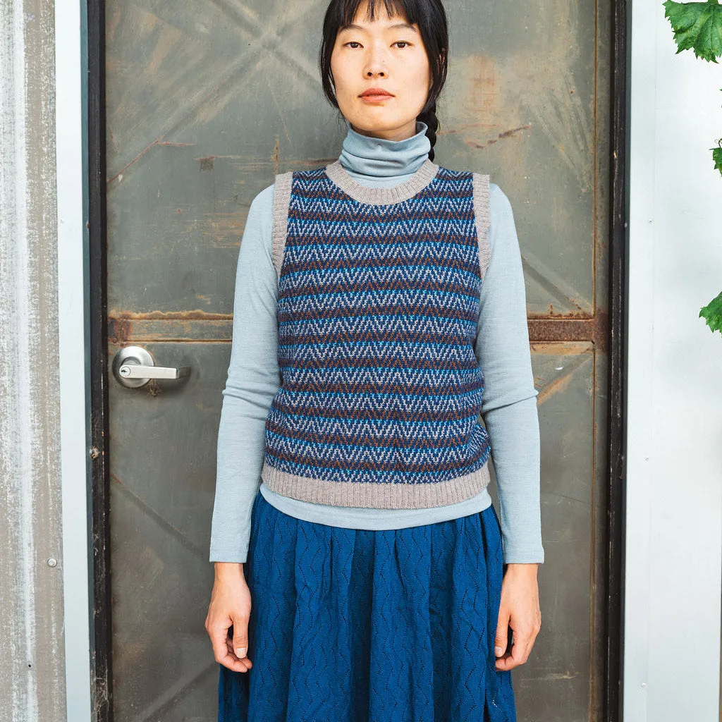 Jacquard Knit Vest - 100% Lambswool - Hazel and Blue (2-12y )
