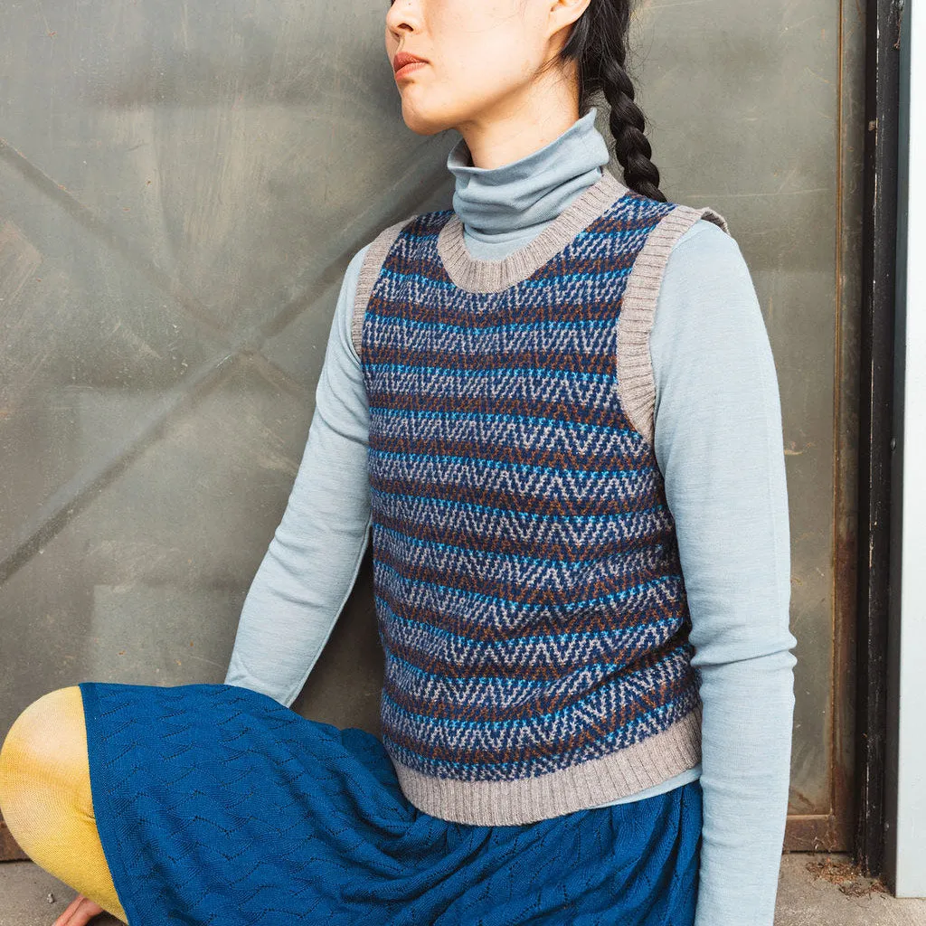 Jacquard Knit Vest - 100% Lambswool - Hazel and Blue (2-12y )