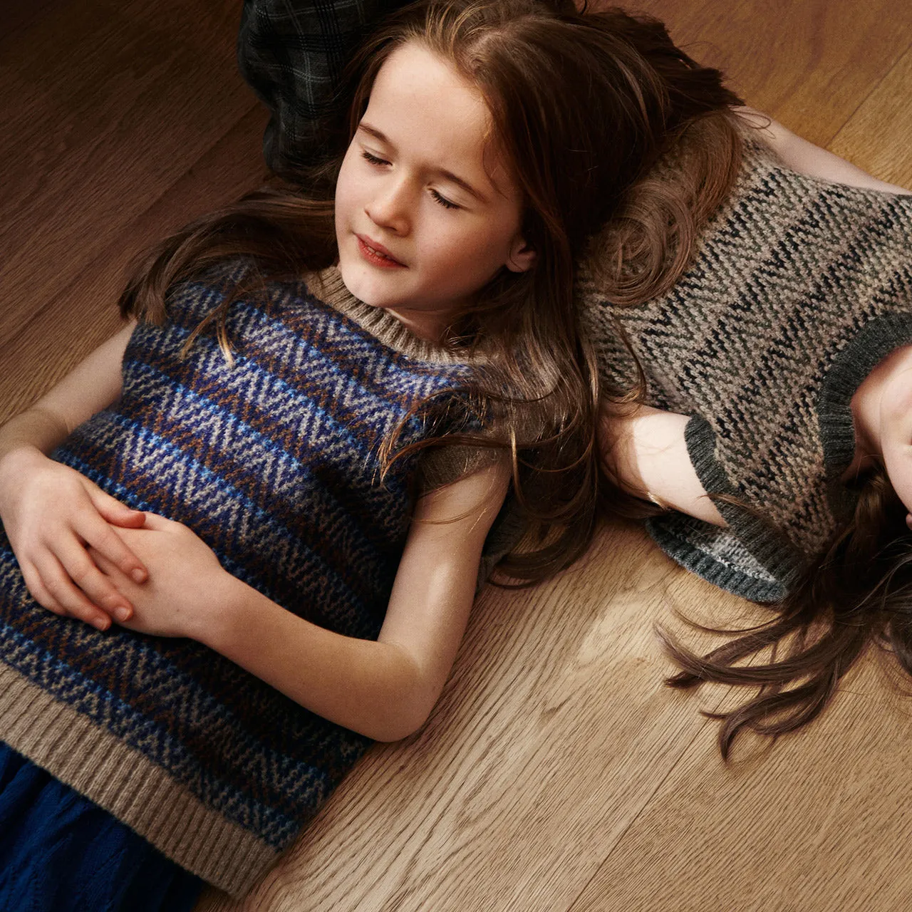 Jacquard Knit Vest - 100% Lambswool - Hazel and Blue (2-12y )