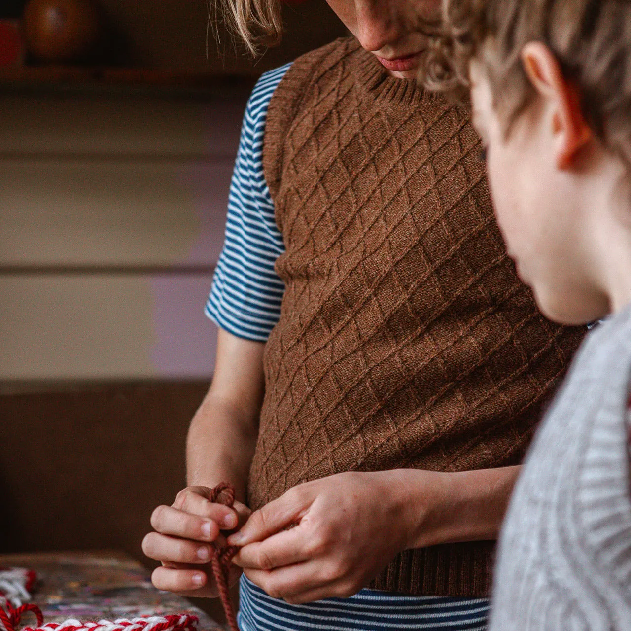 Jacquard Knit Vest - 100% Lambswool - Hazel and Blue (2-12y )