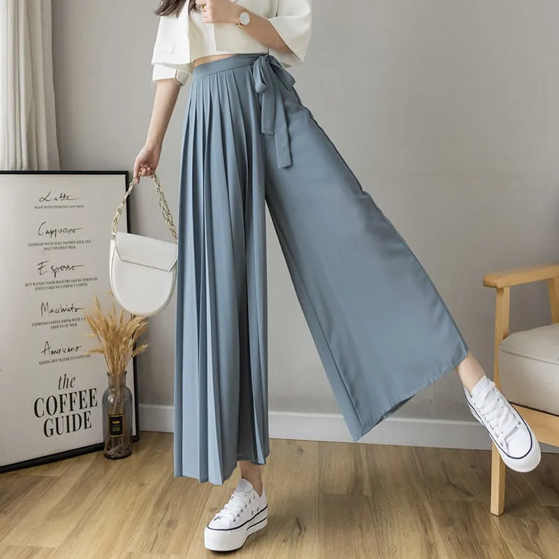 Korean style  Pleated Chiffon Trousers