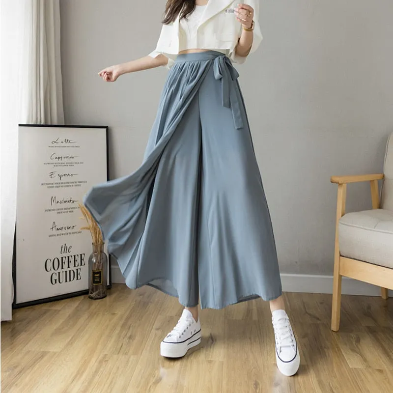 Korean style  Pleated Chiffon Trousers