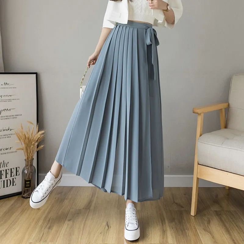 Korean style  Pleated Chiffon Trousers