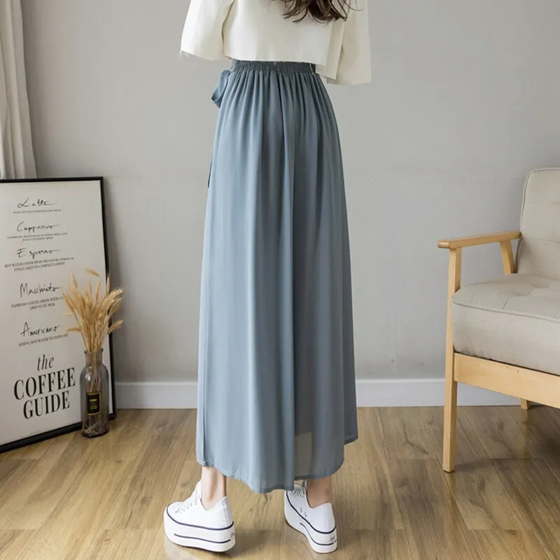 Korean style  Pleated Chiffon Trousers
