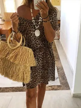 Leopard Vintage Cotton Printed Dresses