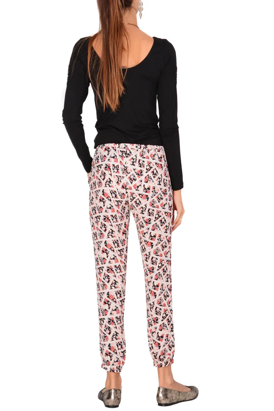 LONDON REYA Floral Printed Trousers