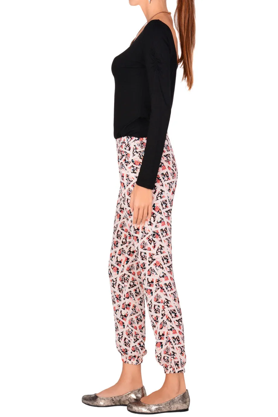 LONDON REYA Floral Printed Trousers