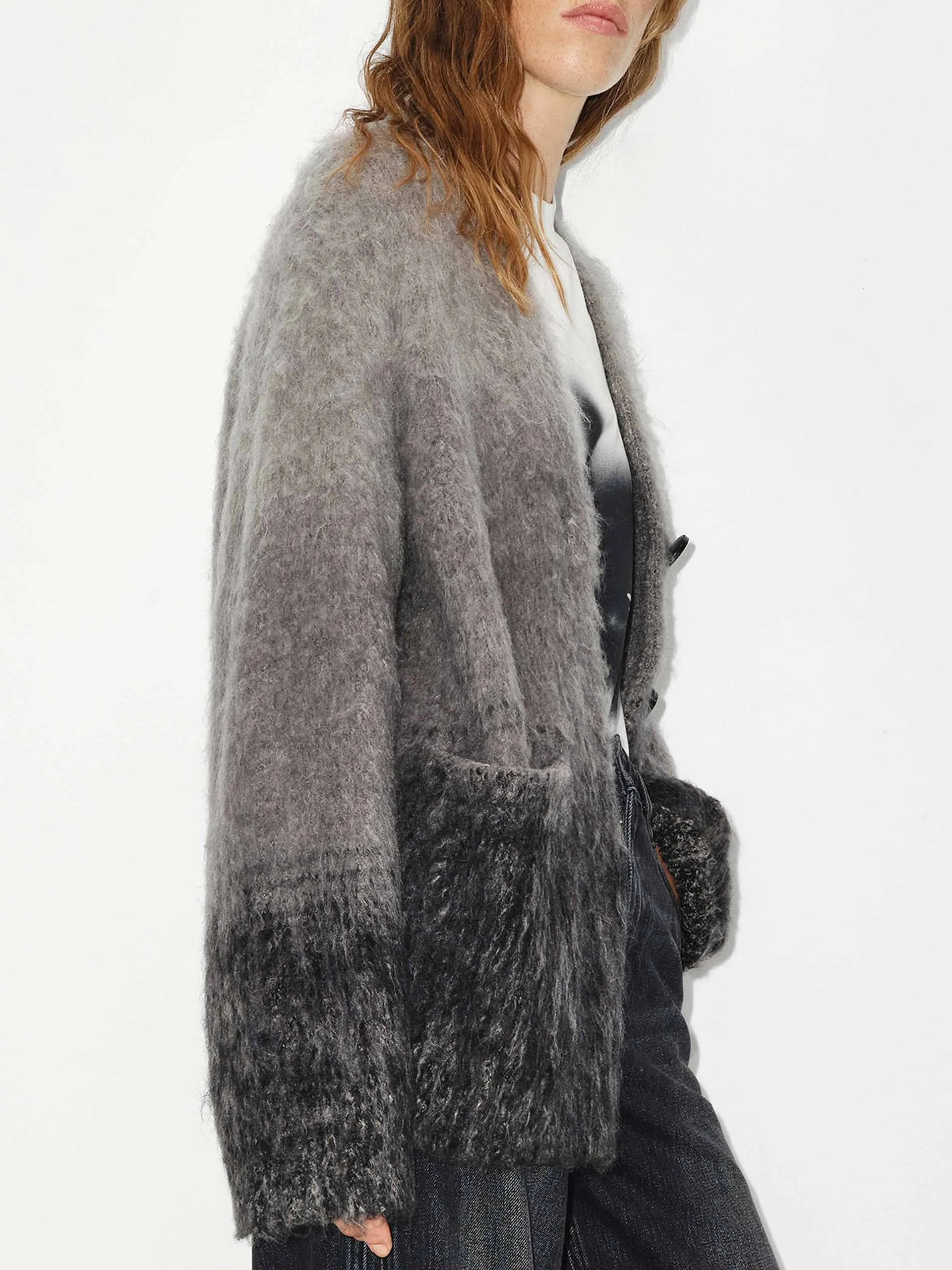 Loose Brushed Knit Cardigan