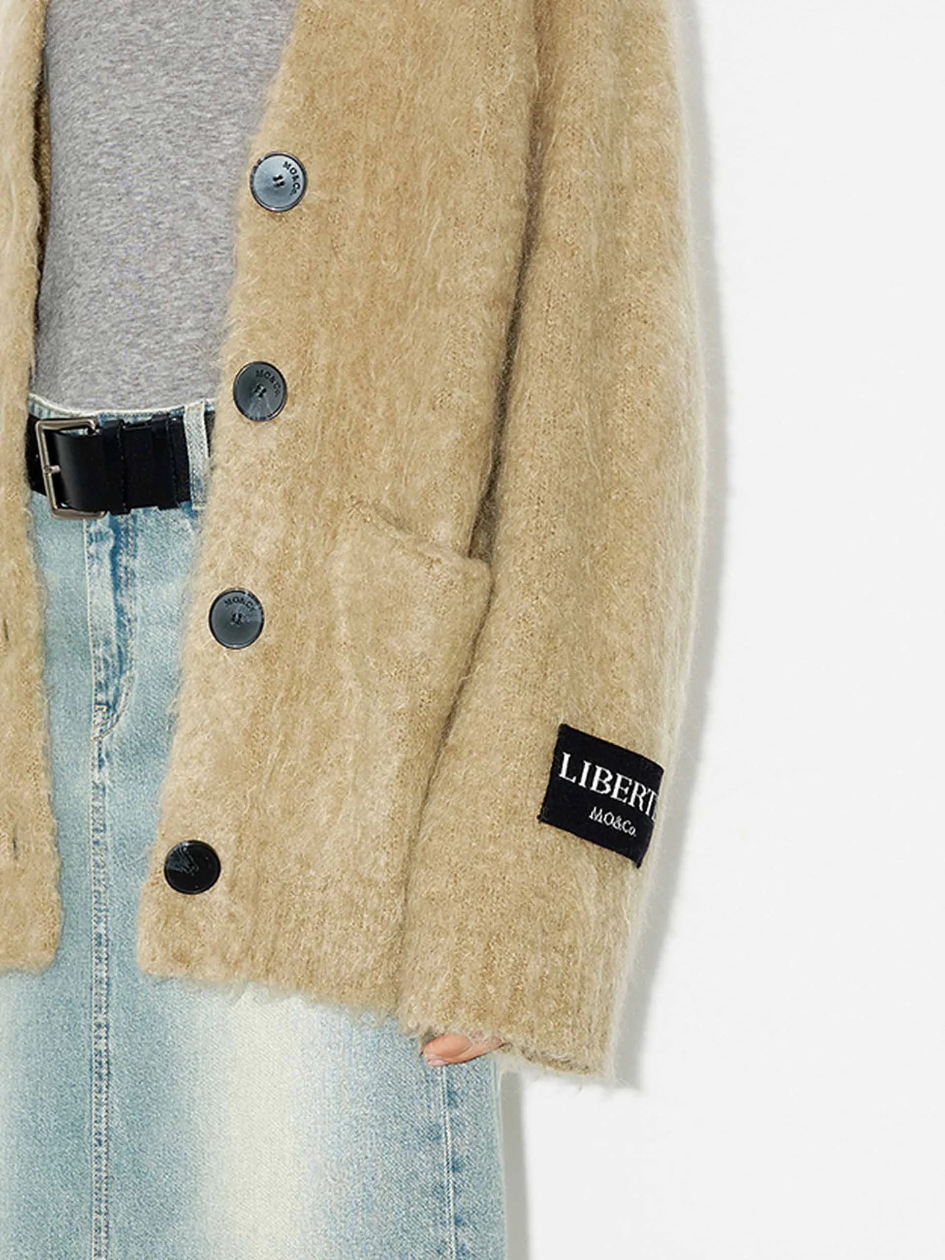 Loose Brushed Knit Cardigan
