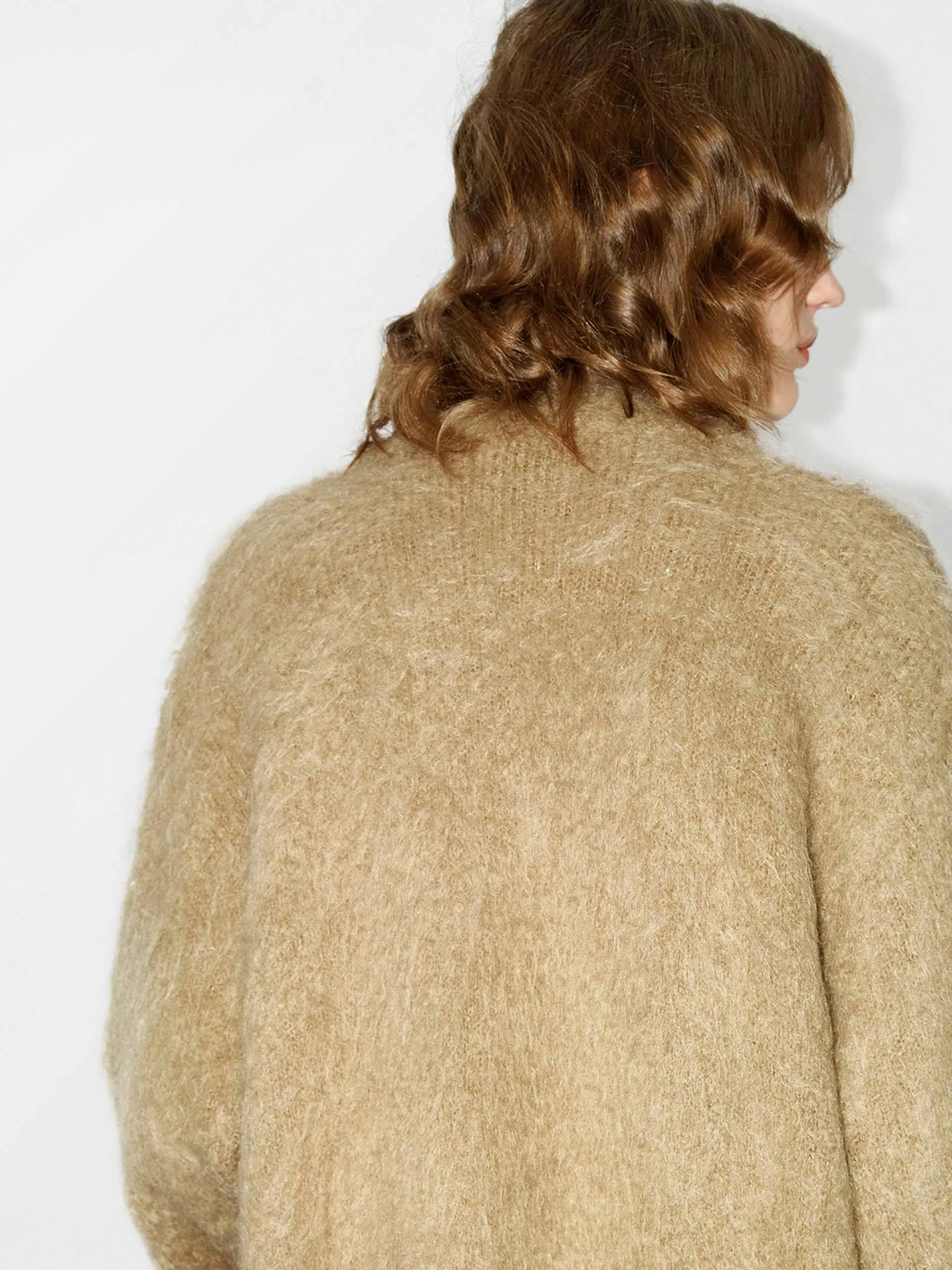 Loose Brushed Knit Cardigan