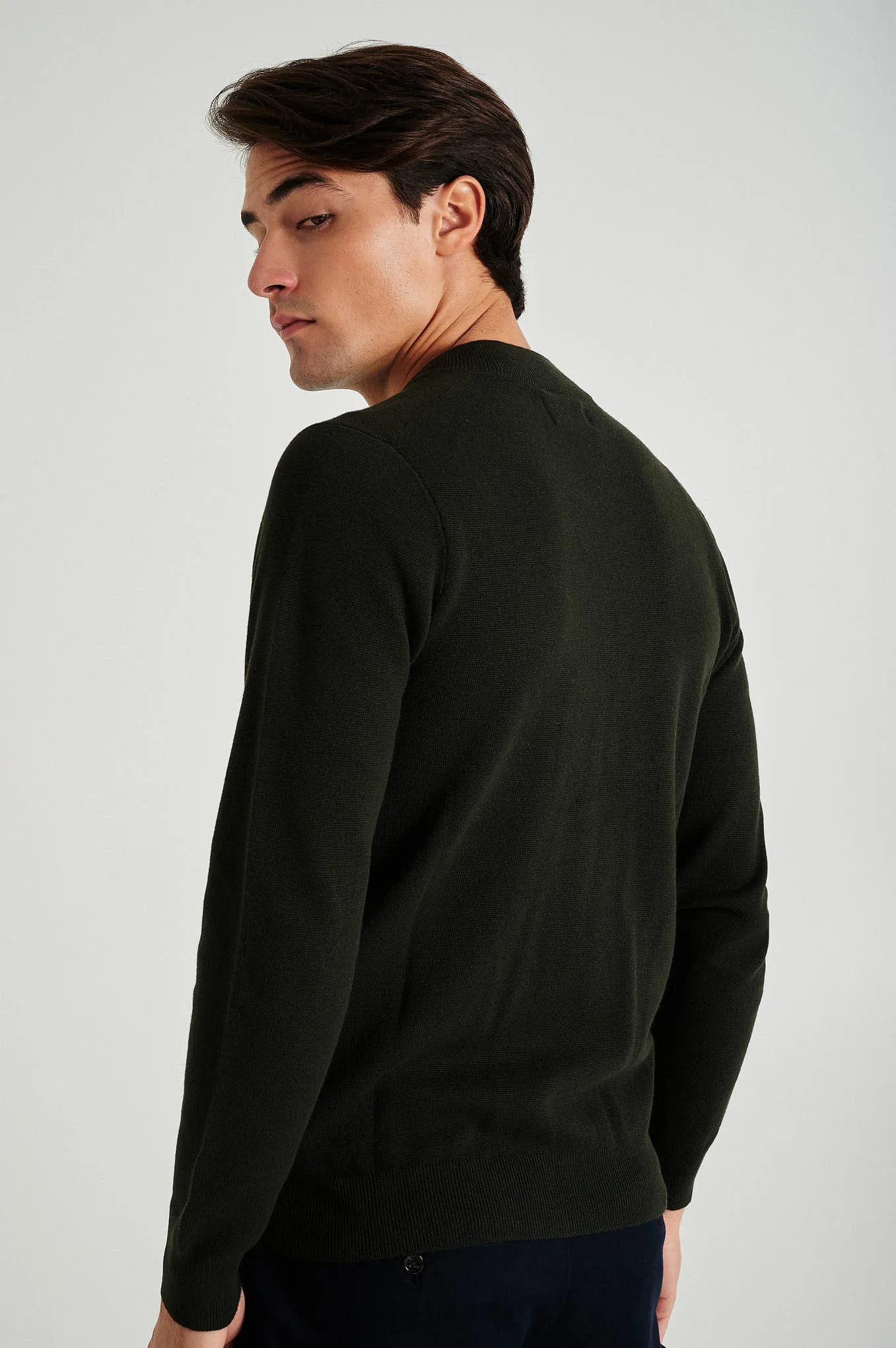 Men's long sleeve Coolmax blend cardigan with zipper