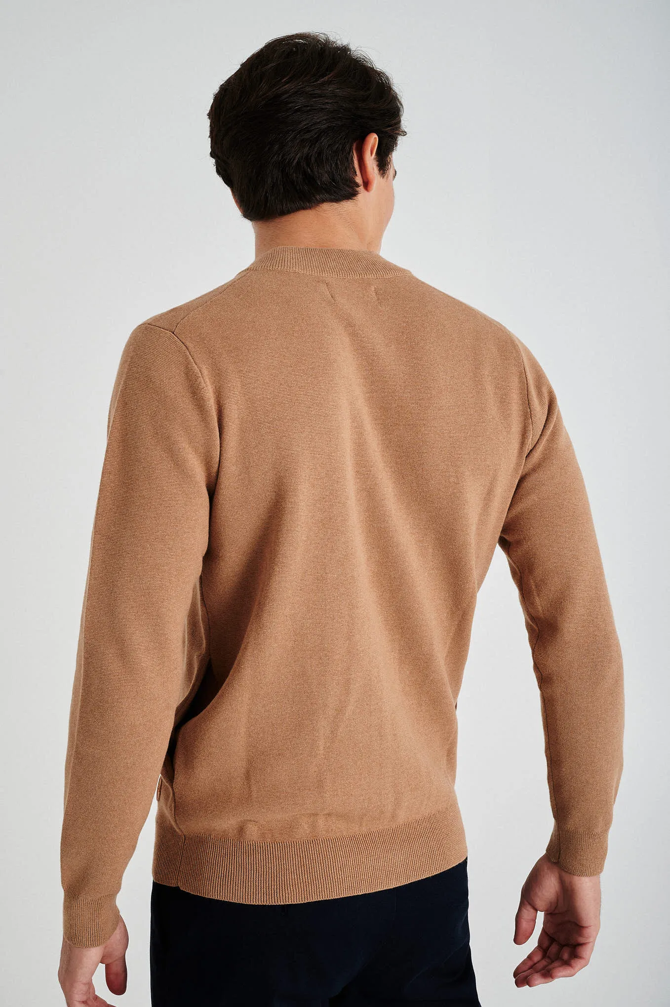 Men's long sleeve Coolmax blend cardigan with zipper