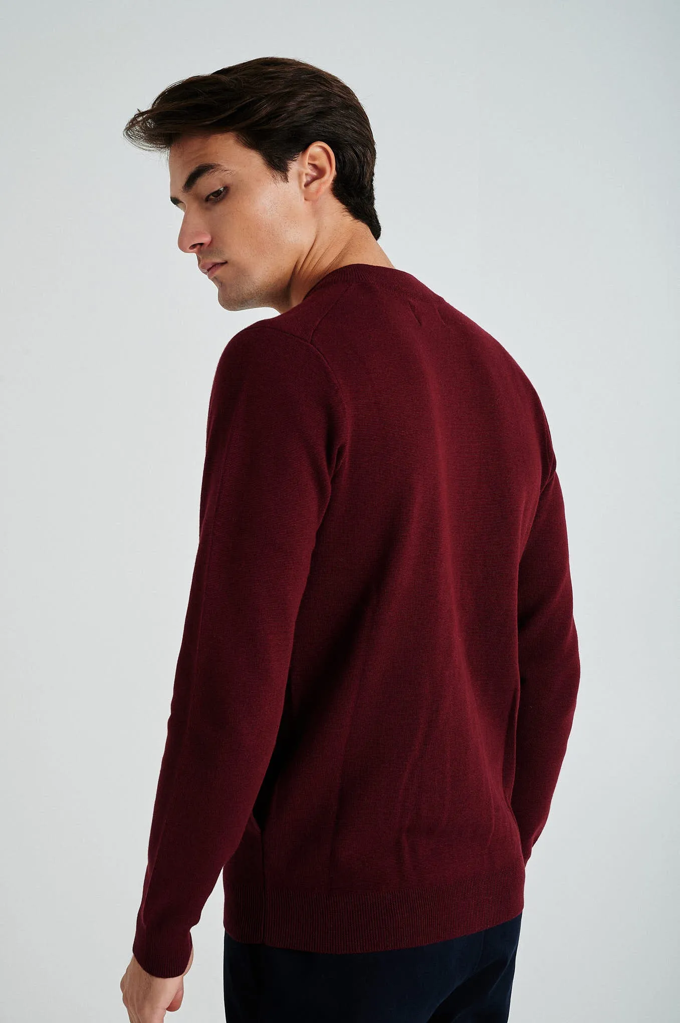 Men's long sleeve Coolmax blend cardigan with zipper
