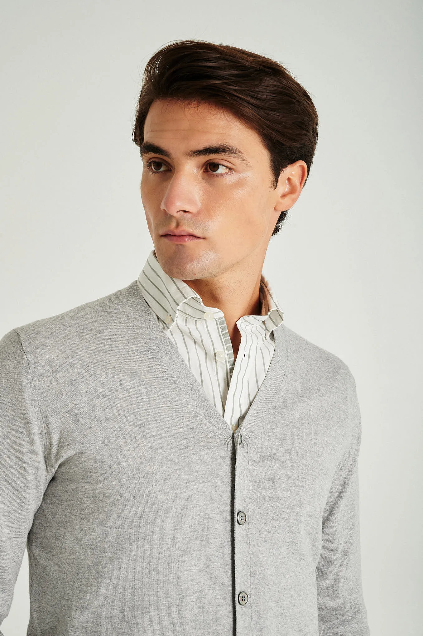 Men's long sleeve Coolmax blend cardigan