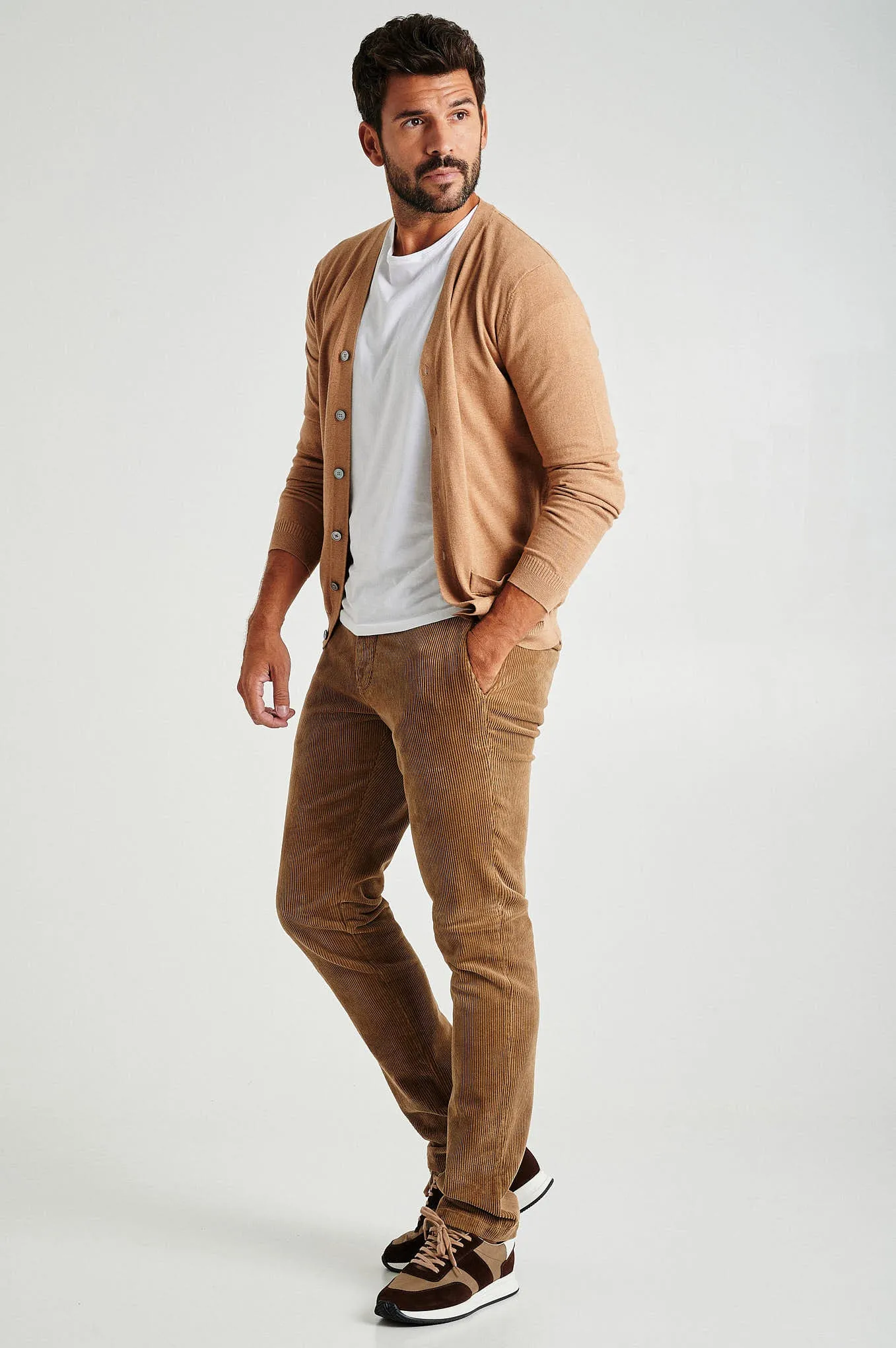 Men's long sleeve Coolmax blend cardigan