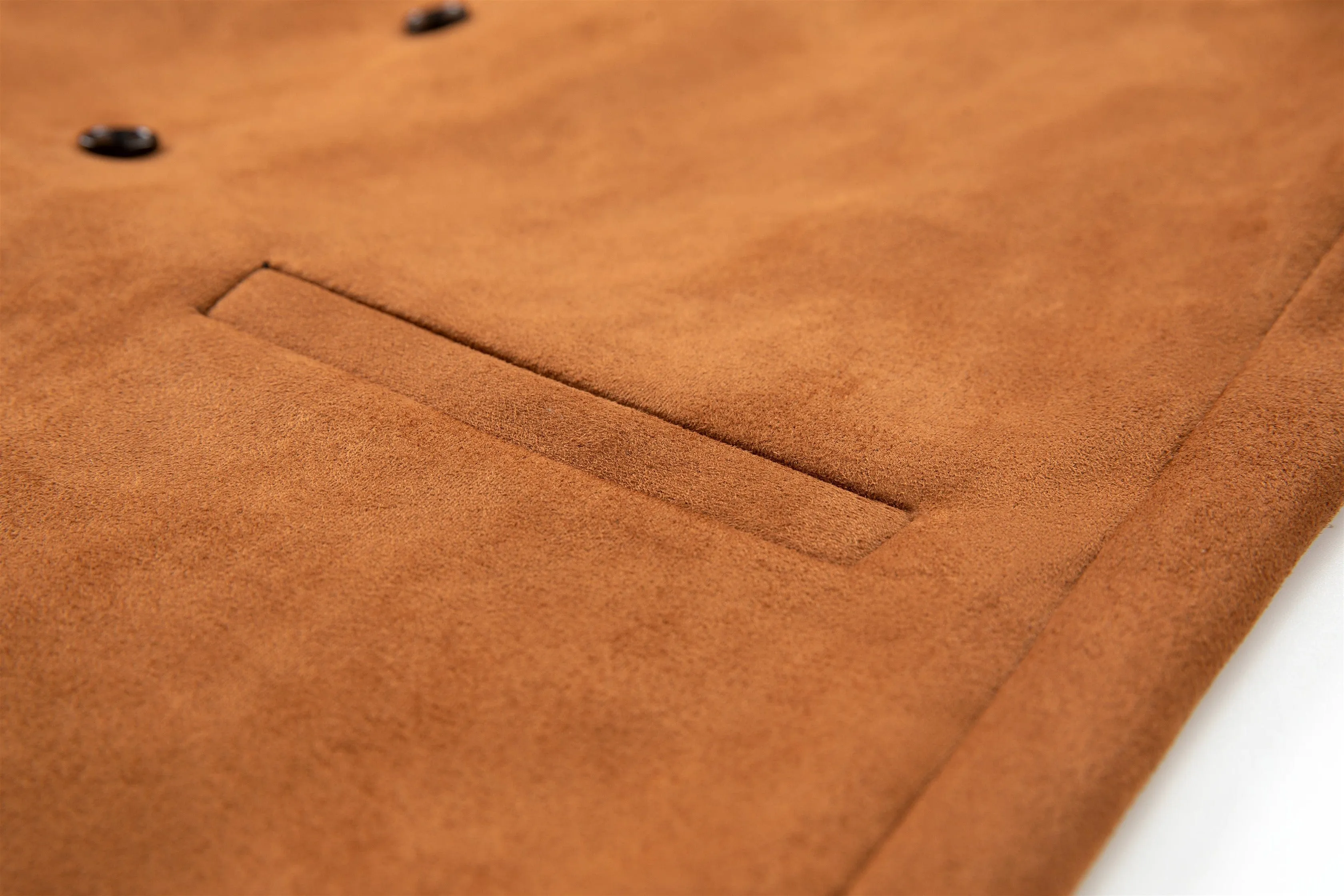 Men's Suede  Double Breasted Slim Fit V Neck Waistcoat