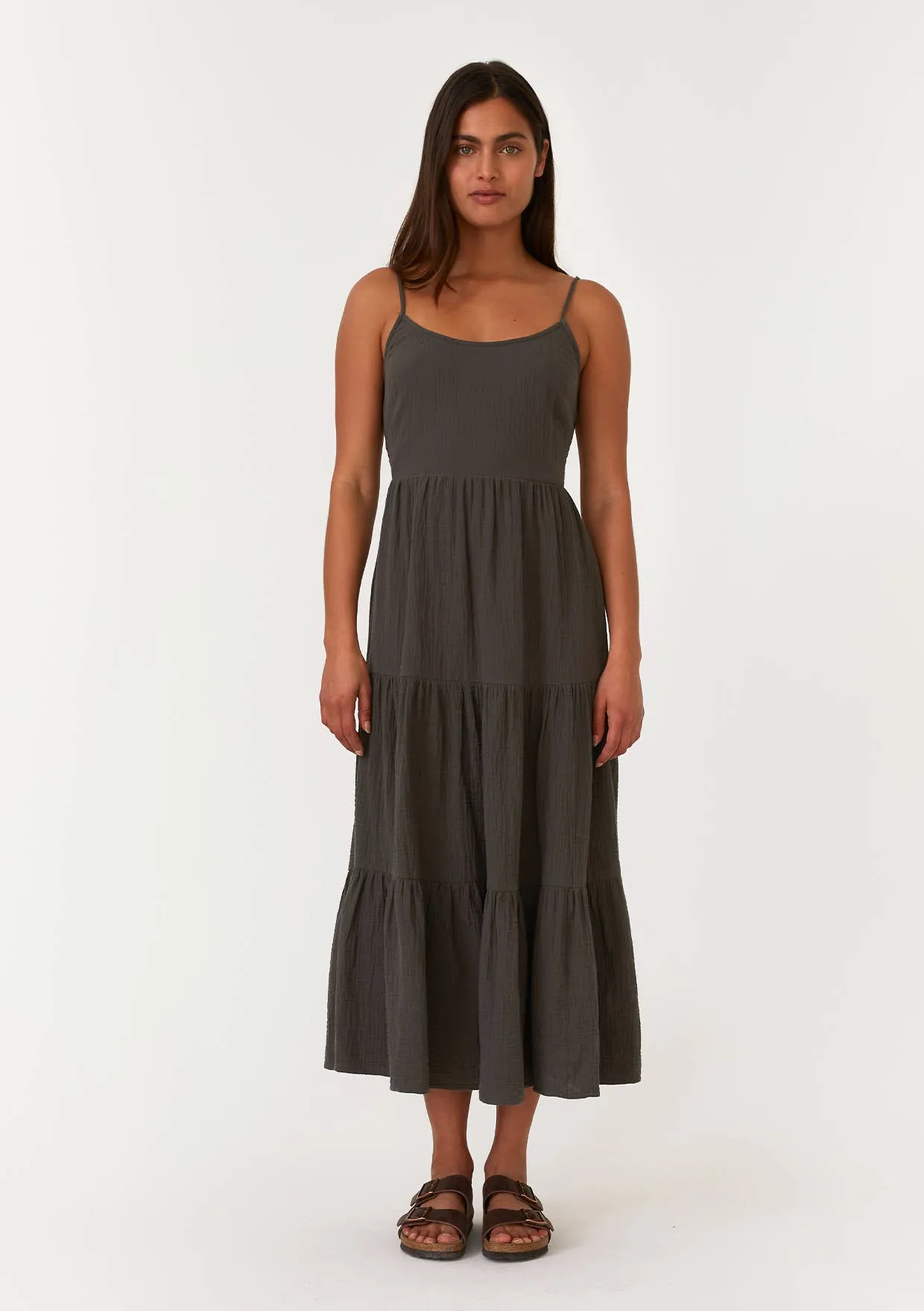 Midnight Lagoon Tiered Midi Dress