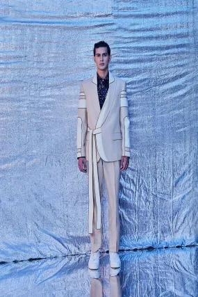 Mock Layered Tie Up Blazer