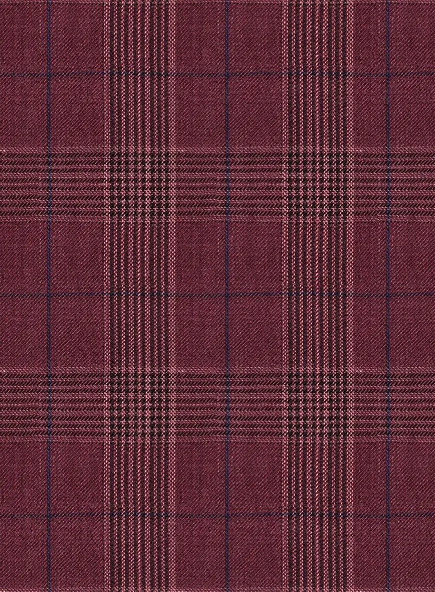 Napolean Xina Tartan Maroon Wool Pants
