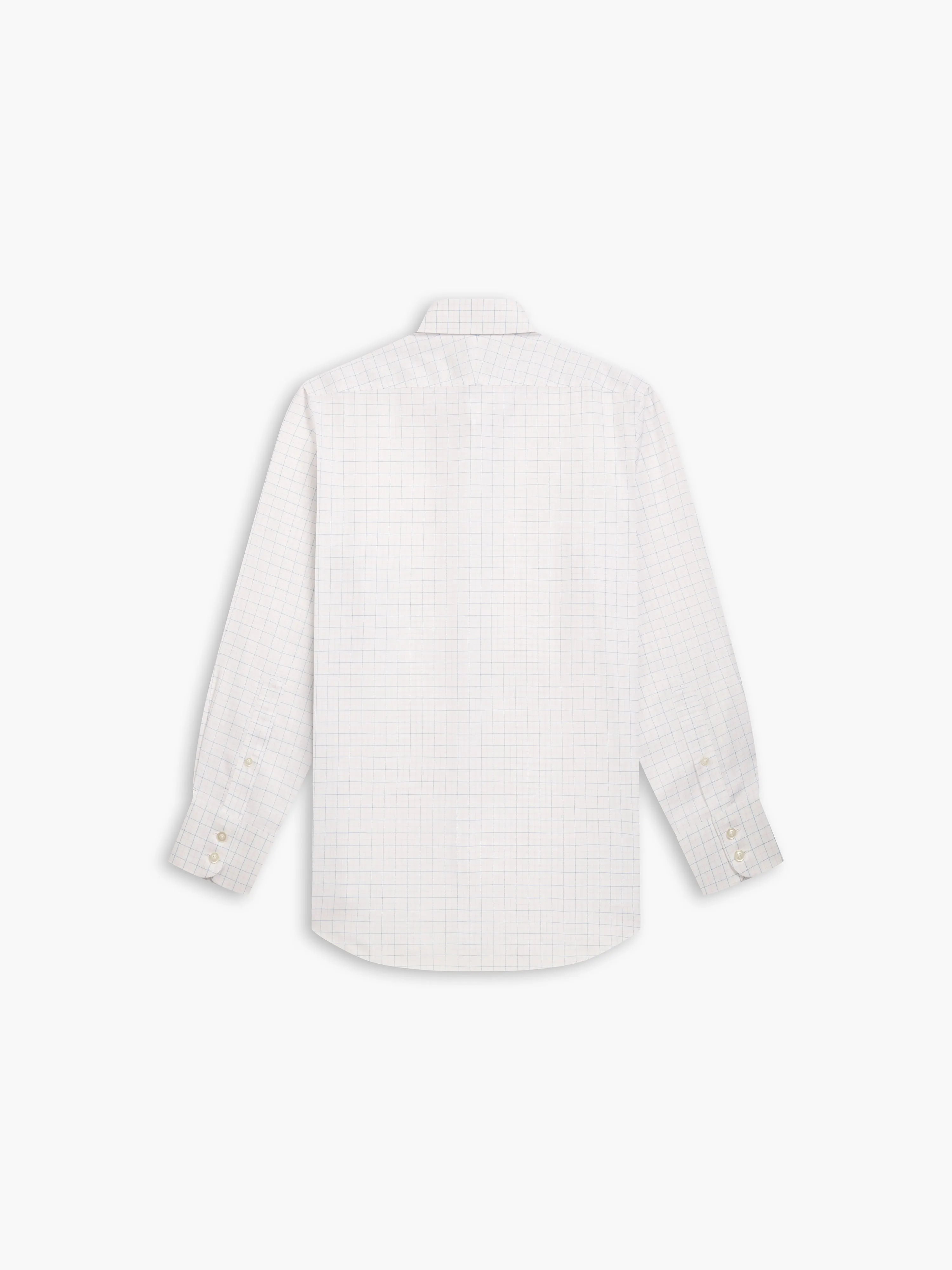 Non-Iron Blue & Pink Double Check Oxford Regular Fit Single Cuff Classic Collar Shirt