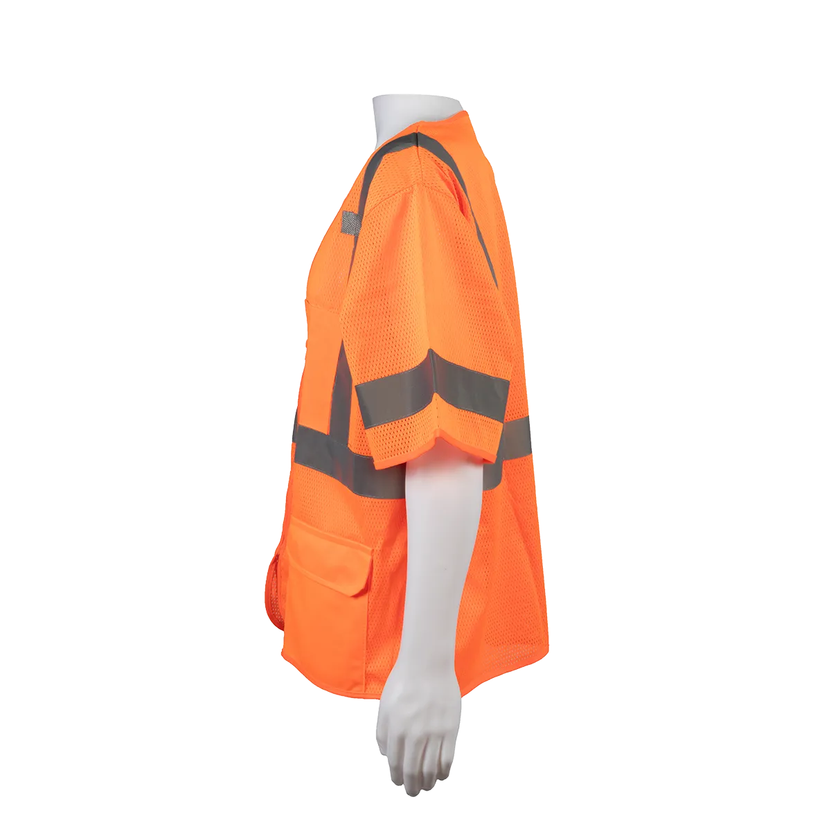 OVM3-Z ANSI 107-2020 Type R CLASS 3 Safety Vest, Orange Mesh Zipper Closure
