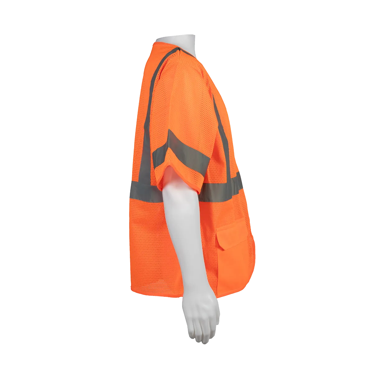 OVM3-Z ANSI 107-2020 Type R CLASS 3 Safety Vest, Orange Mesh Zipper Closure