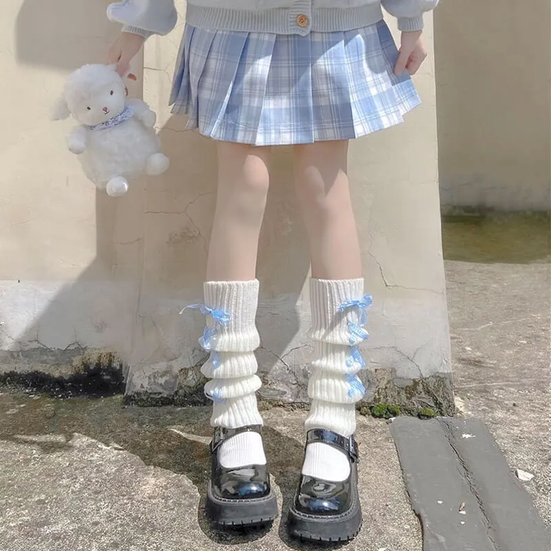 Pastel ribbon leg warmers